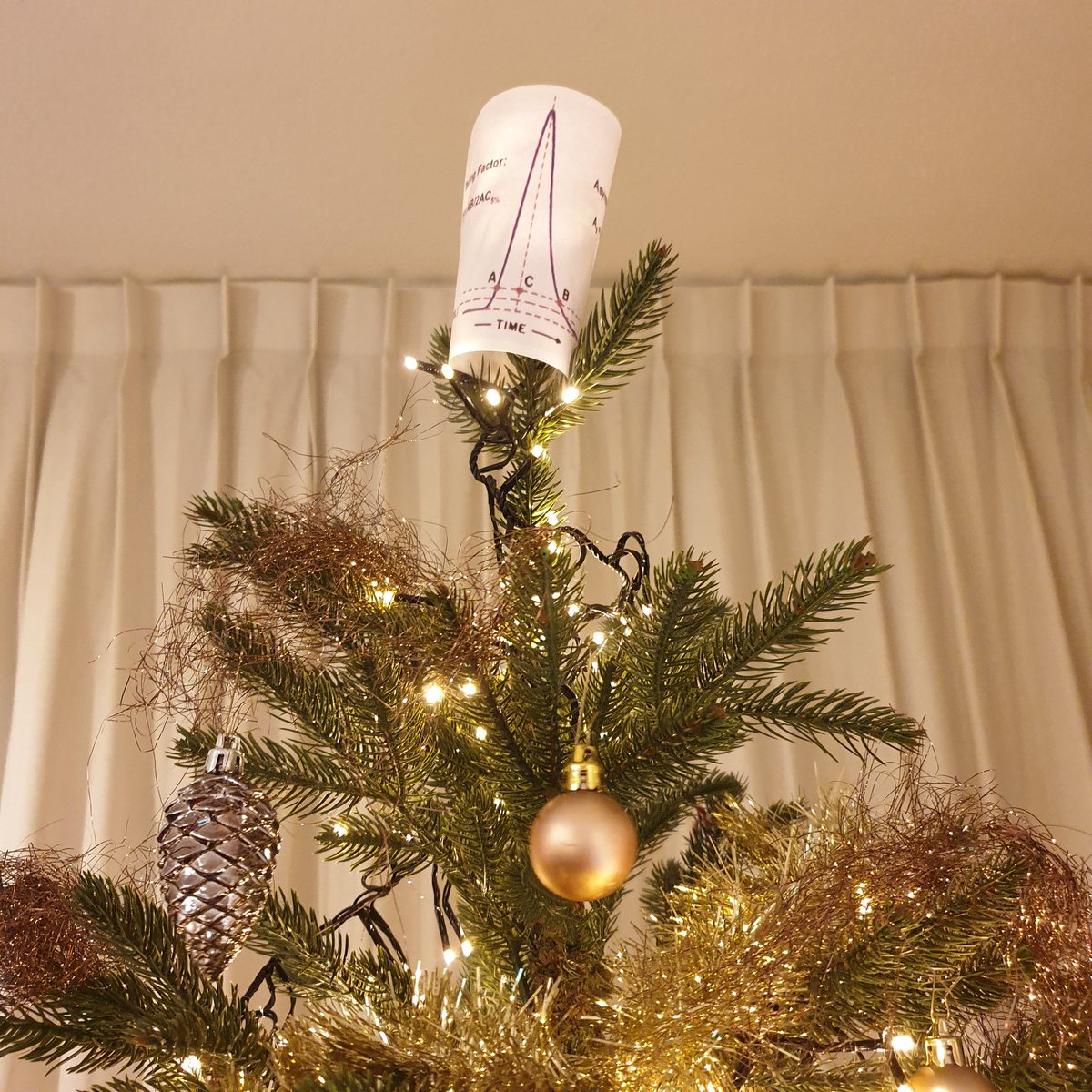 NCasteren's tweet photo. Bij gebrek aan een "echte" piek..
#chemistry #chemistree #piek #kerstboom #chromatogram #chromatography #peak #science https://t.co/34Wrquqv8k