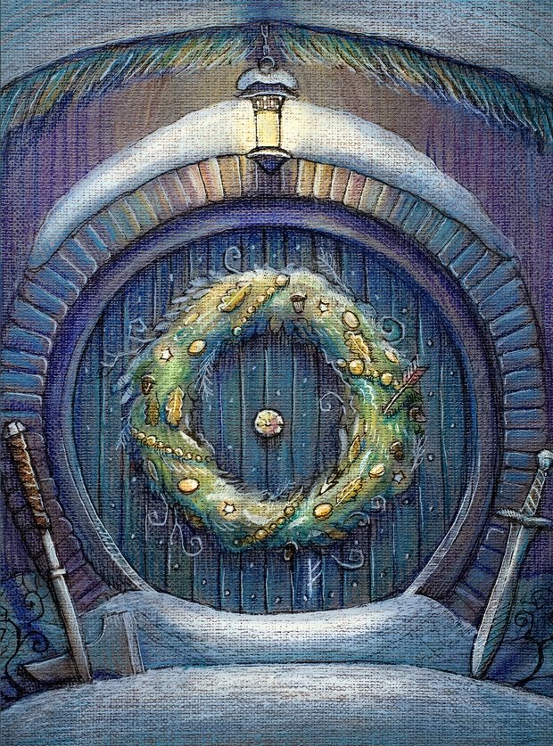 While there is no Christmas Day in Middle-earth, the many species have their own festive holidays… Yule is a mid-winter holiday celebrated in the Shire by the Hobbits.

#thehobbit #theshire #yule #jrrtolkien #hobbits #bagend