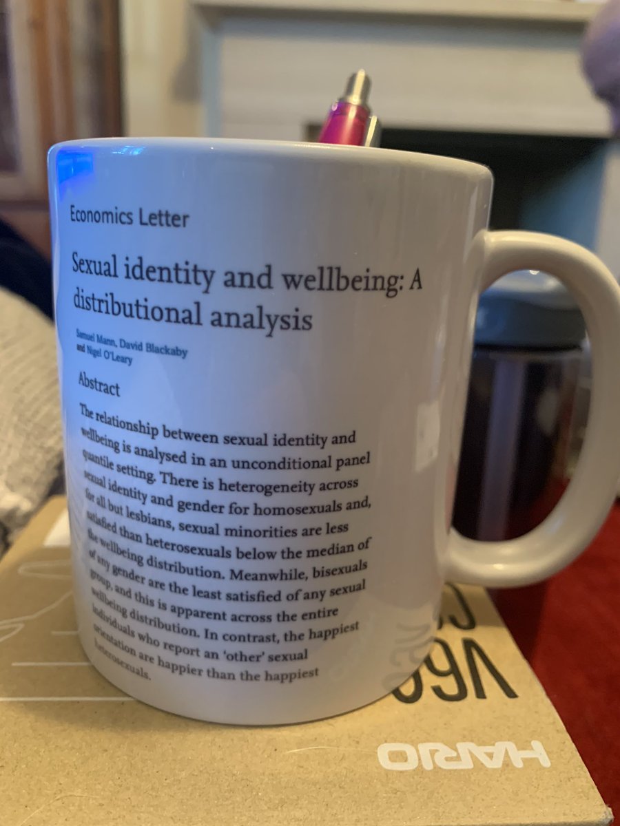 My parents got me this mug with the front page of my first publication. What an awesome gift! #phdlife #econtwitter