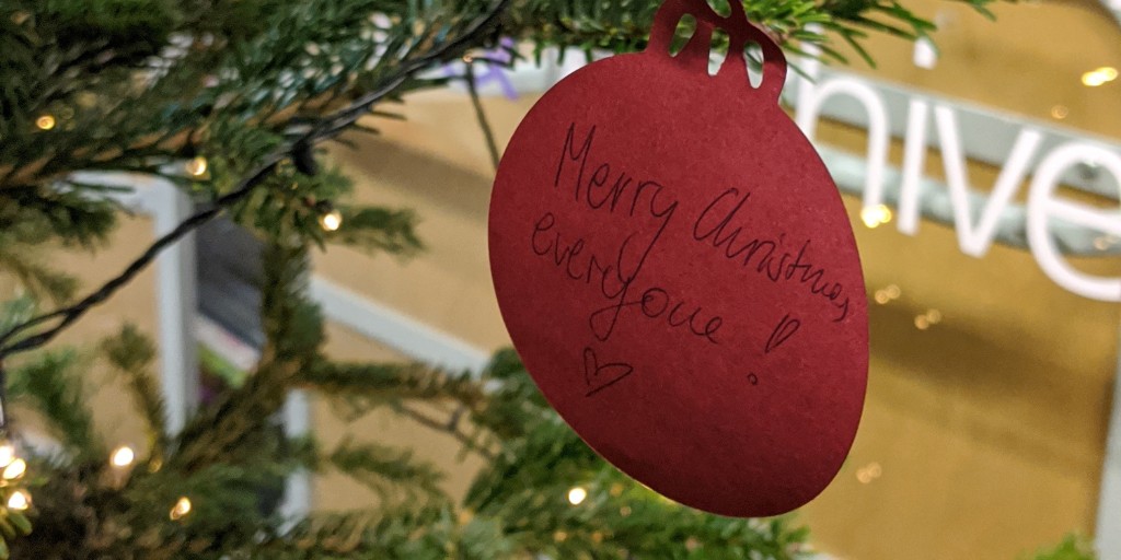 surreylib's tweet image. Merry Christmas everyone! 💖 This was one of the first wishes that went on our #ChristmasLibrary tree and we can&apos;t put it any better than this 😊 This especially goes out to every student who is spending today in the library 🎁