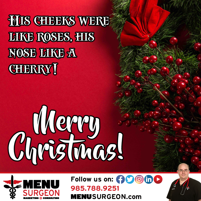 MenuSurgeon's tweet photo. Merry Christmas, from all of us, to all of you! https://t.co/ZIo9HKwZwW