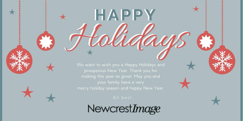 NewcrestImage's tweet photo. Happy Holidays from NewcrestImage. We hope your holidays will be filled with joy and laughter through the New Year. https://t.co/jXaT3U0rRY