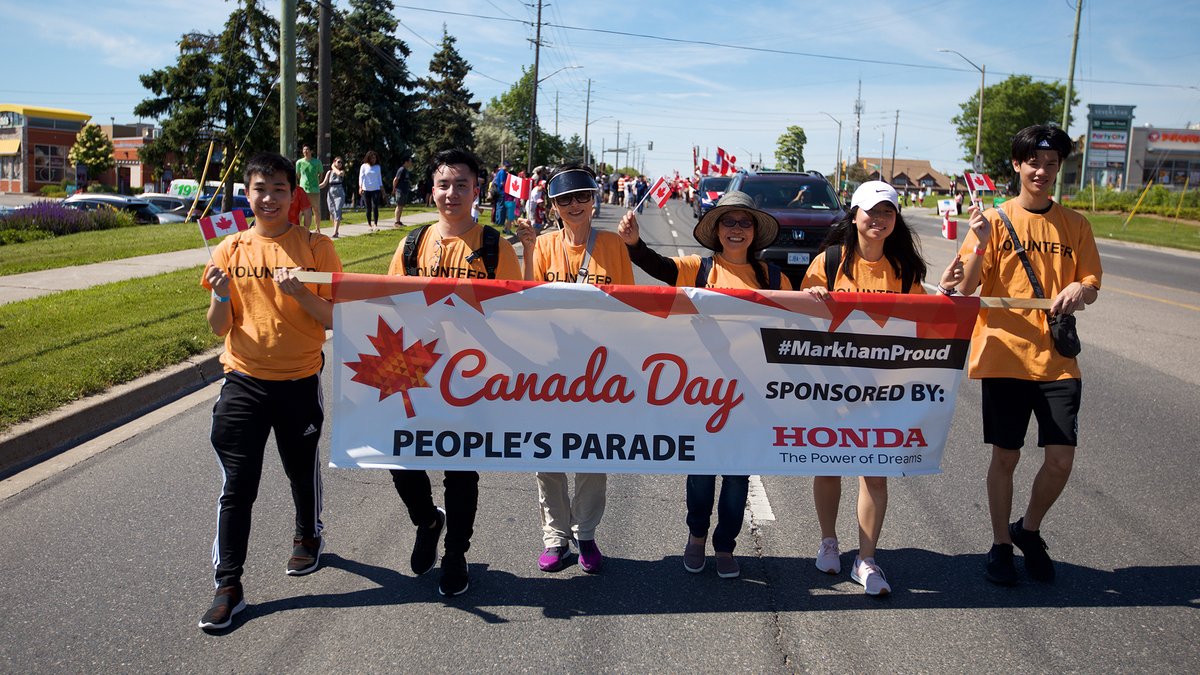 cityofmarkham's tweet photo. A YEAR IN REVIEW: Every year on July 1st, we celebrate the True North Strong &amp; Free with a full day of programming that unites us all as Canadians! @CdnHeritage https://t.co/C6MhkBtZT9 

#MarkhamRocks #MarkhamProud #CanadaDay https://t.co/oslVef0Dml