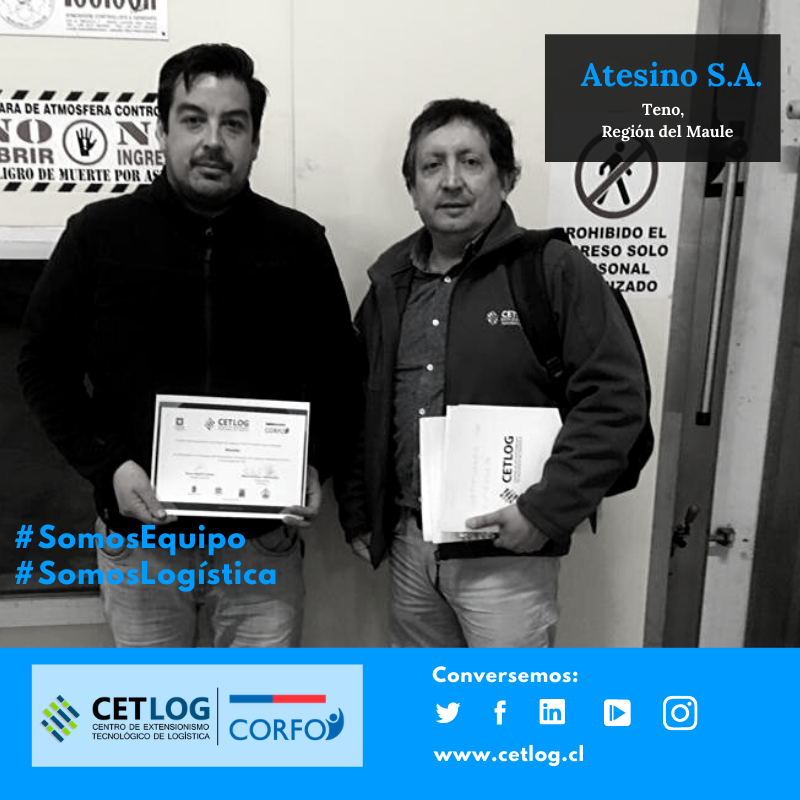 CETLOGChile's tweet photo. 💠#PerfilesCETLOG
Saludamos a Mauricio Vargas, Encargado de Planta de Atesino, quien recibió certificado de #CETLOG, gracias a su trabajo en Posicionamiento de almacenes 💻💻 #NodoMaule trabajando en digitalización de la Agroindustria 💪
#LevantemosTuPyme #CentroExtensionismo https://t.co/EqwjgGKJHk