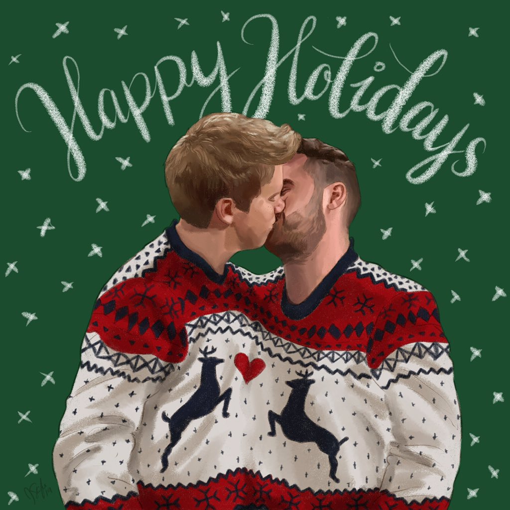 ScrapyardBfs's tweet photo. Happy Holidays Robron Fandom! - why have two Christmas jumpers when you can just wear one together? #robron #emmerdale https://t.co/nofbrKID9V