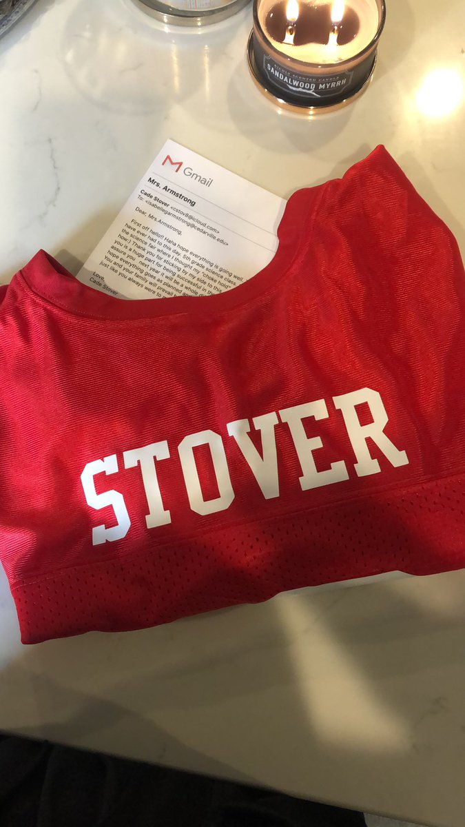 armstrongtwins's tweet photo. A Christmas gift to remember! A jersey from my kids of my favorite @OhioStateFB player  and former student @cstov8 including a special letter from him! What a gift! #thankscade #thankskids https://t.co/BU1BKF4AfE