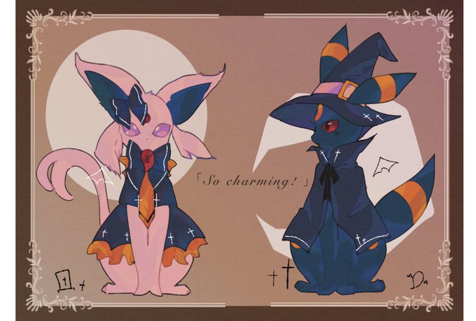 エーフィ ,ブラッキー 「ぜひハロウィンのと見比べて欲しい