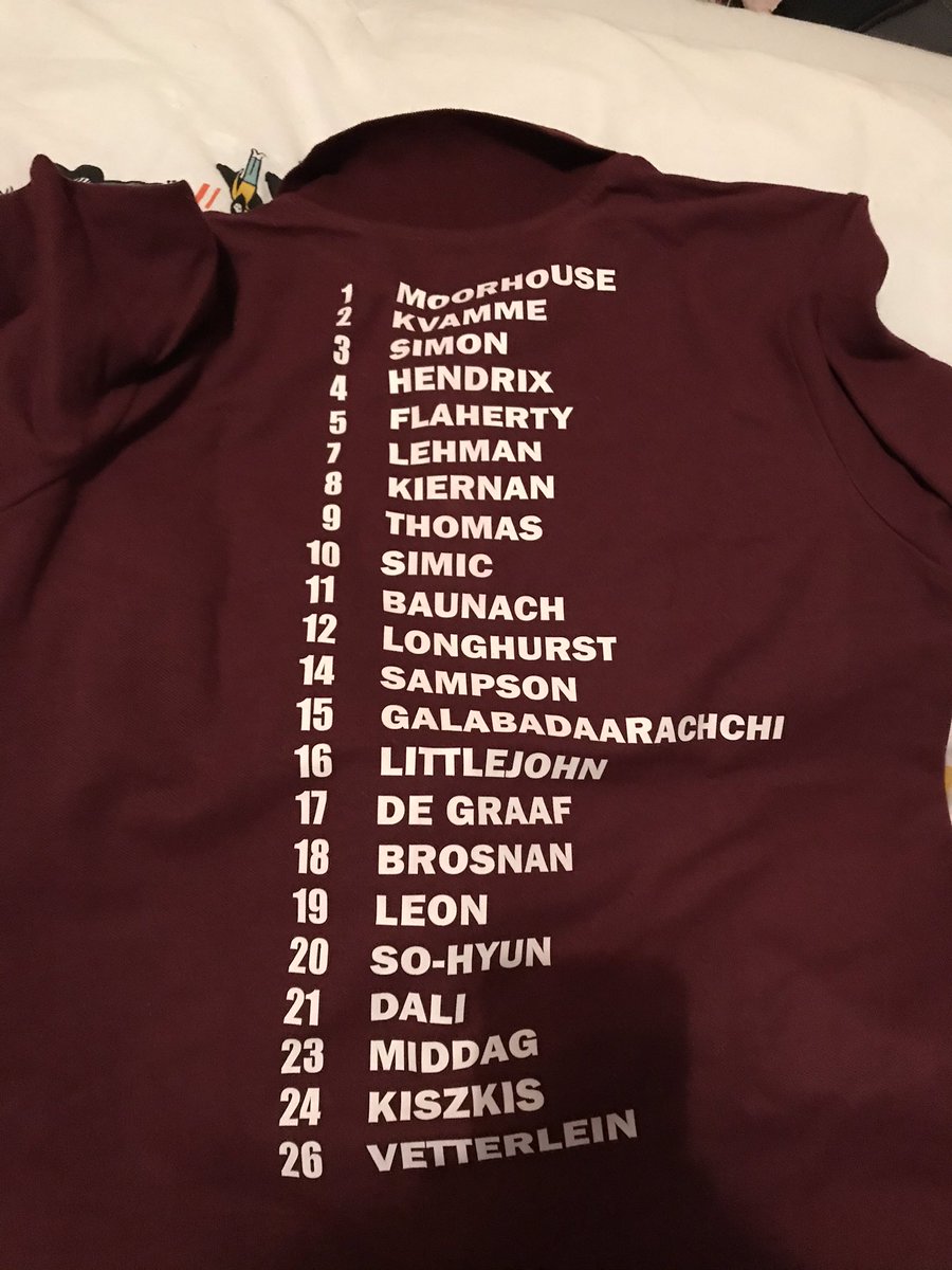 axlsgirl's tweet photo. How to not offend any of the @westhamwomen players. Get them all on the back of your shirt. Thank you mum and dad https://t.co/4fEE8ZVHsh