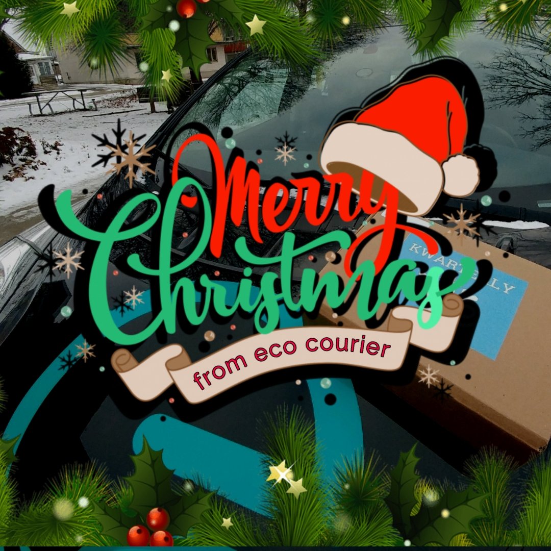 ecocourierkw's tweet photo. Owners Nathan Russell and Brian Lawson would like to wish everyone a very Merry Christmas!   Thank you Waterloo Region for supporting us and we look forward to delivering more packages emissions free.

#kitchener #waterloo #MerryChrismas https://t.co/dDZ2deRNtz