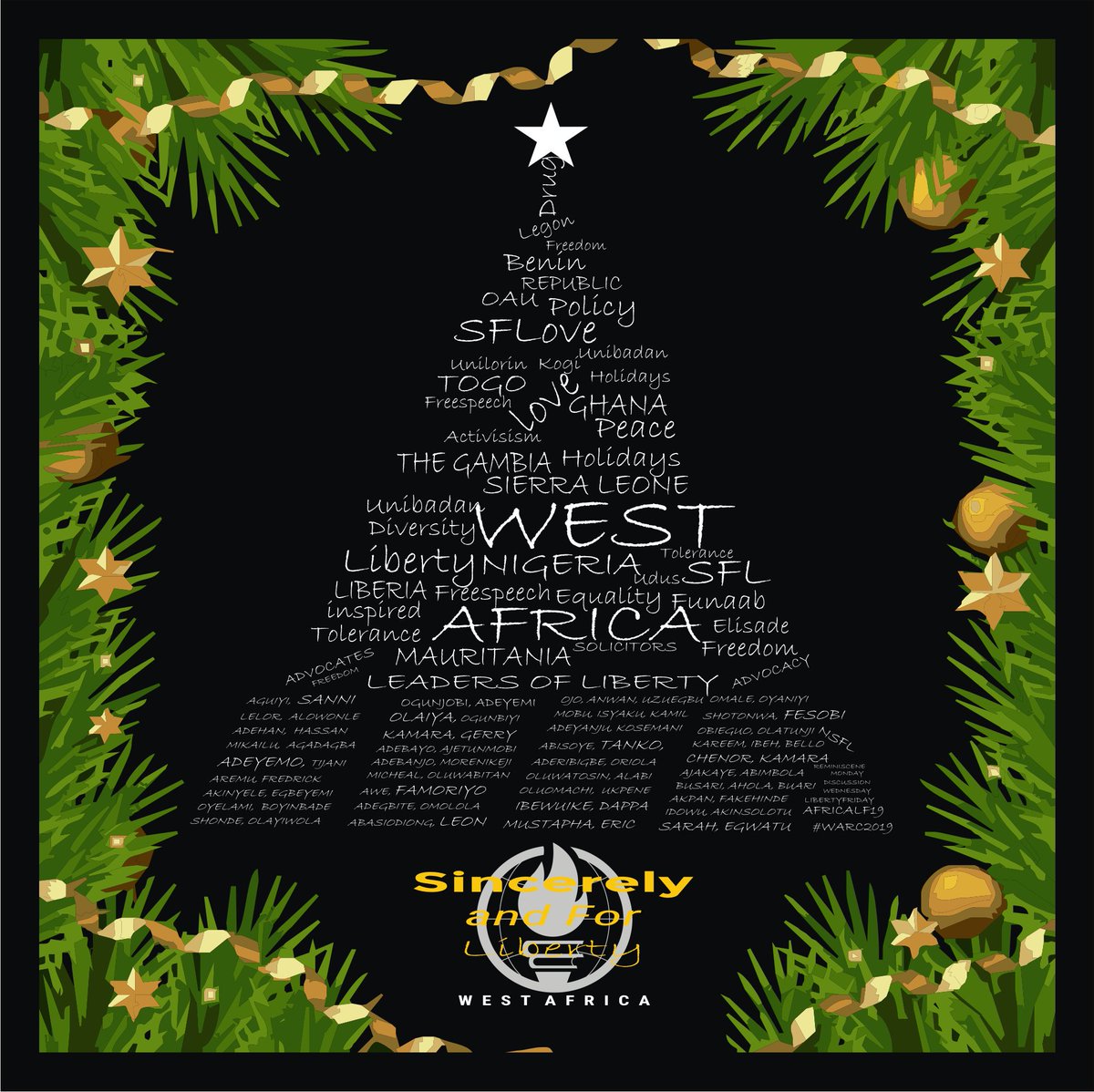 libertisquare's tweet photo. @WestAfricaSFL
wishes you and your family a very Happy Holiday season. It’s really an awesome year with you all, we’re proud of your contributions to the growth of #SFLVision and upholding our Mission in West Africa and beyond. 🎄
#HappyChristmas #lchubmedia #SFLove https://t.co/vRIotKprIR