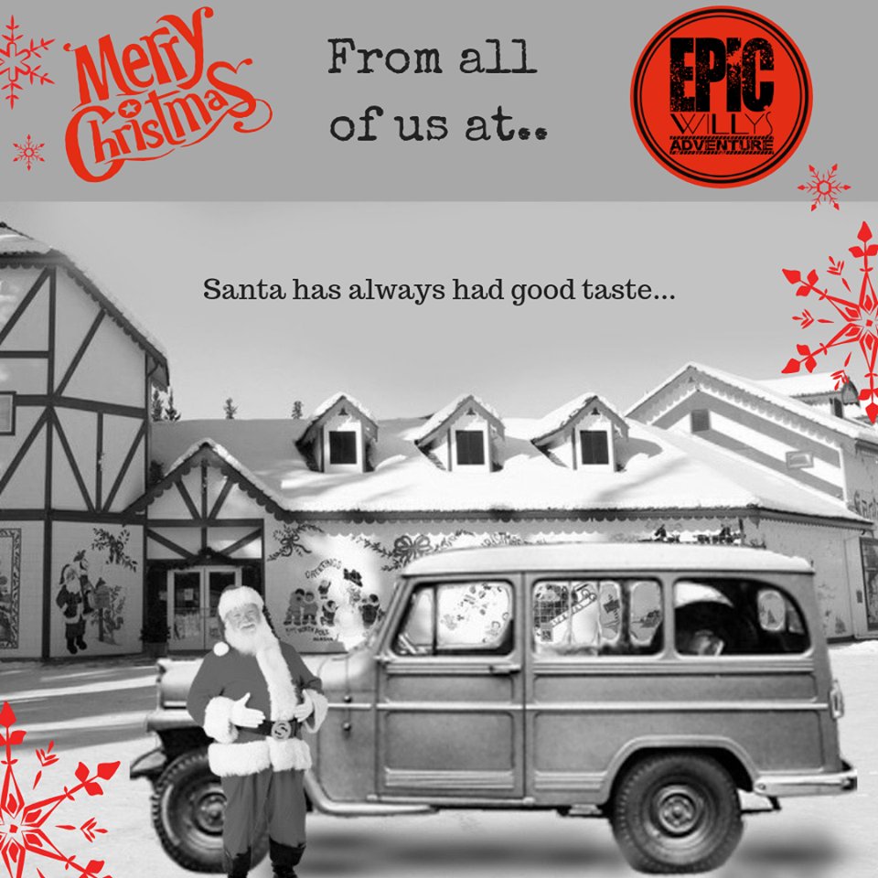 EpicWillys's tweet photo. All of us at Epic Willys Adventure would like to wish you a Merry Christmas!
.
.
.
#EpicWillysAdventure #EWA #EWA2020 #vintagejeeps #willysjeep https://t.co/En0aftPP8r