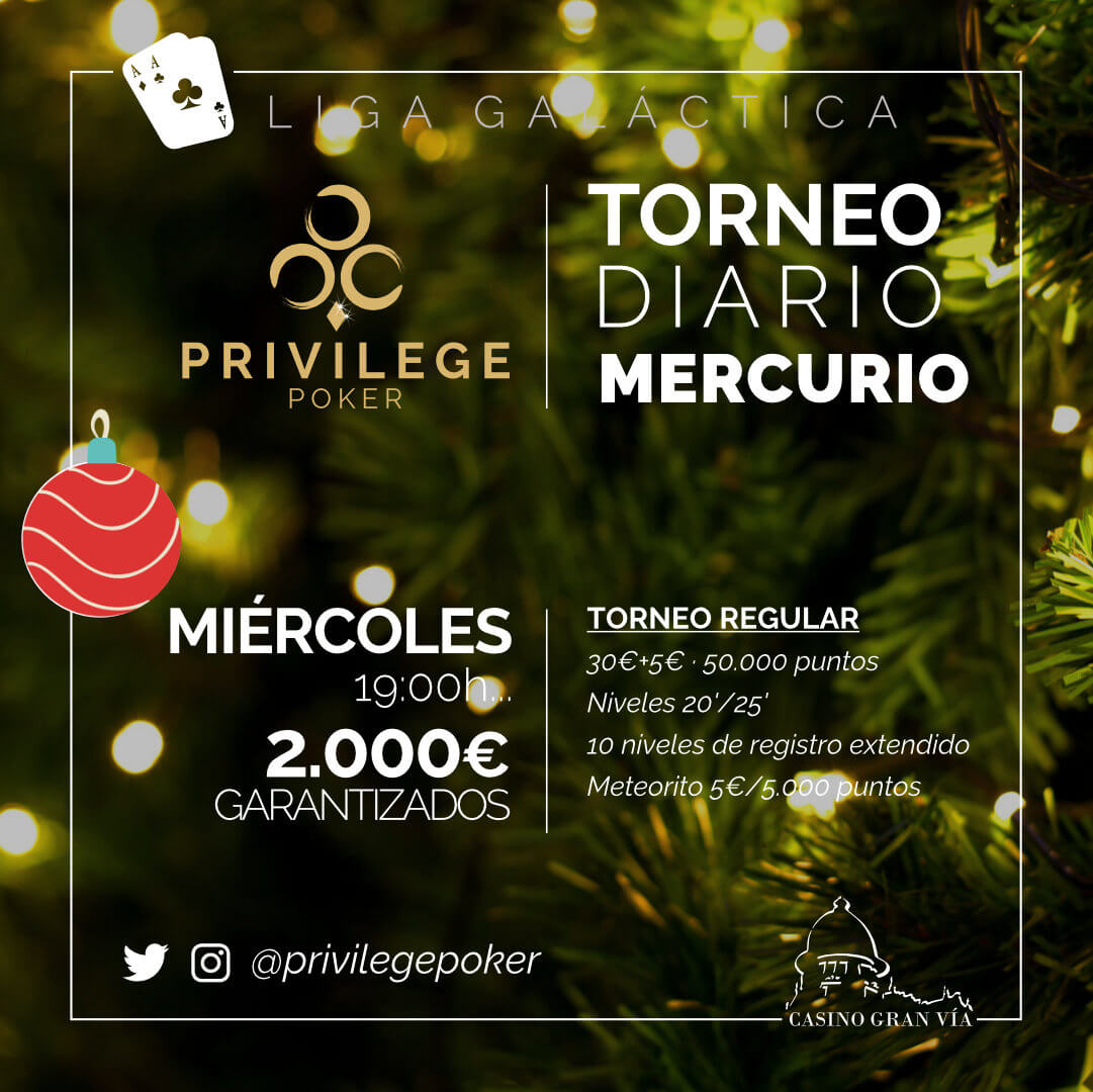 CasinoGVPoker's tweet photo. Hoy celebramos la Navidad con 2 torneos donde brindaremos todos juntos con champagne 🥂
TORNEO ESPECIAL NAVIDAD
💰 €3K GTD en @CasinoAranjuez
🎟 https://t.co/YM5pl8X6h7
TORNEO MERCURIO
💰 €2K GTD en @CasinoGranVia
🎟 https://t.co/l7WkJG4906
#InterestelarWeek https://t.co/ifEyzjD9pT