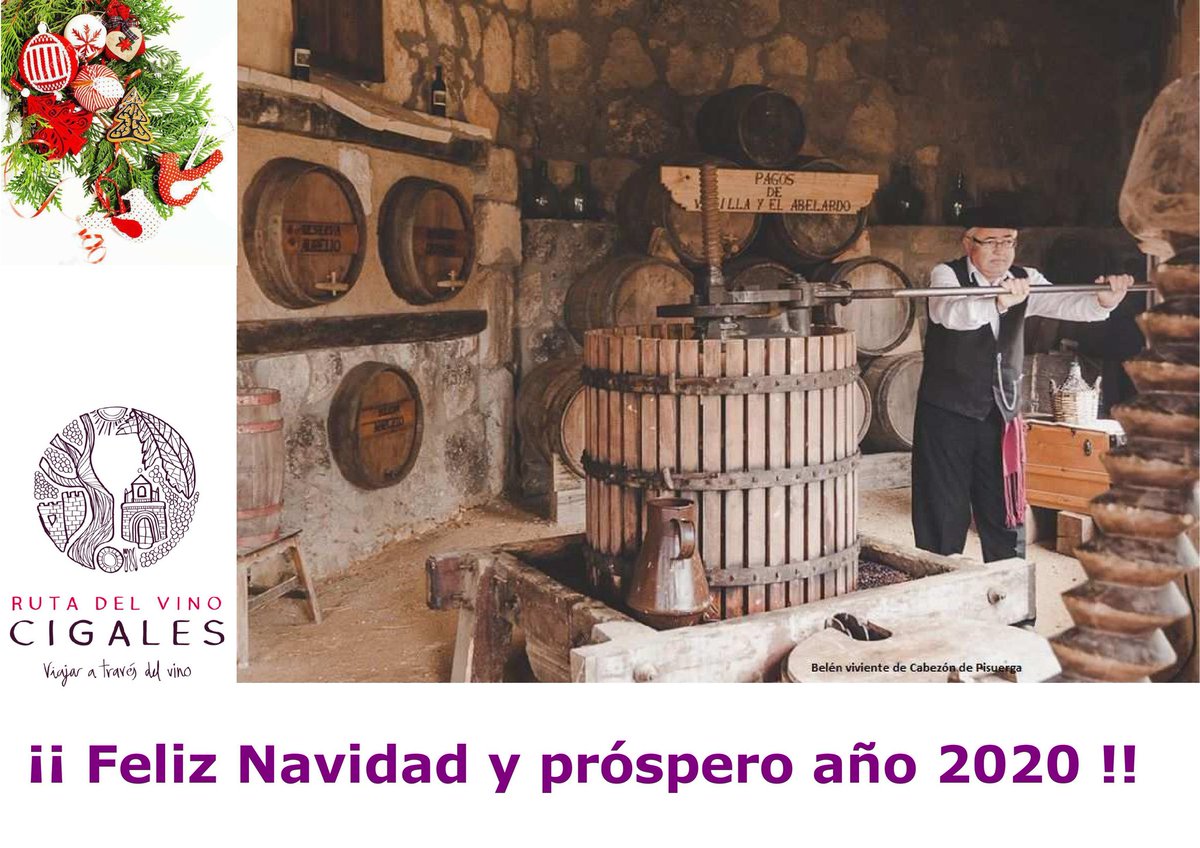 RutaVinoCigales's tweet photo. Desde la Ruta del Vino Cigales os deseamos una Feliz Navidad y Próspero año 2020 cargado de amor, salud, proyectos exitosos y vino para celebrar. Un fuerte abrazo #HaciendoCigales #ConectaConTuRuta https://t.co/mzNO29M45z