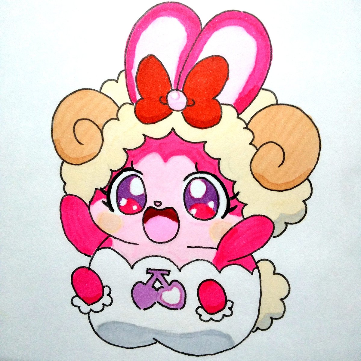 くぎっち Sur Twitter 羊リボンちゃんを描いたよ Cocotama ここたま