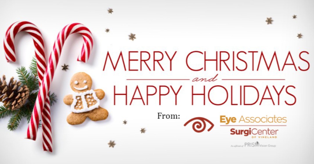 SJEyeAssociates's tweet photo. Merry Christmas and Happy Holidays from everyone at the Eye Associates and SurgiCenter of Vineland. Enjoy your time today to relax with friends and family! https://t.co/y8tlUIu7RF