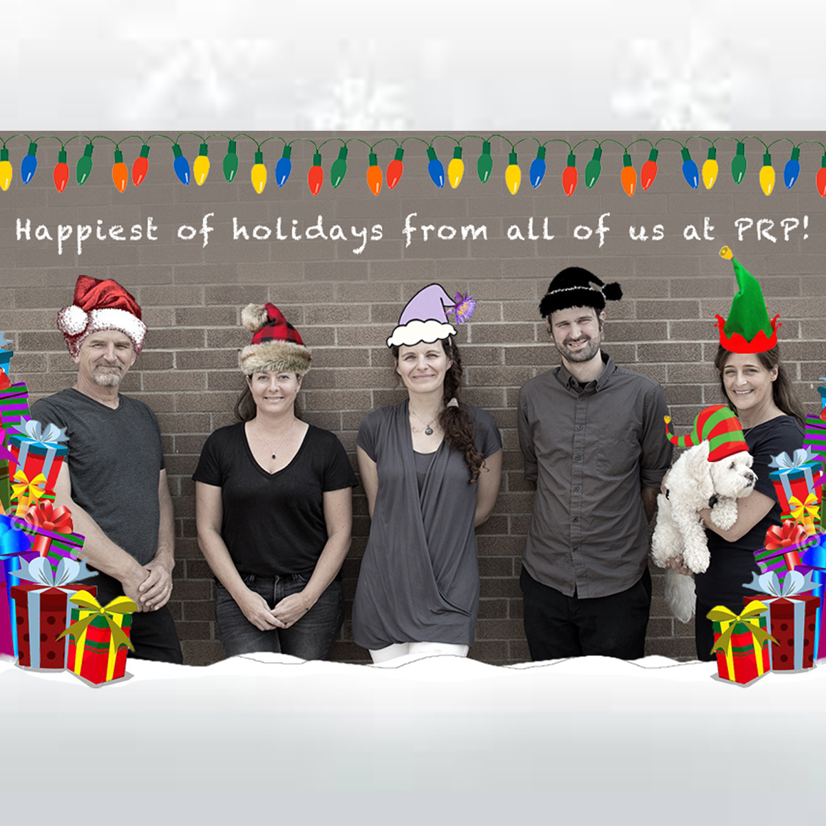 pohlrosapohl's tweet photo. Happy Holidays to you and yours from the PRP team! 🎁 #happyholidays #PRParc #PRParchitects #elfpower https://t.co/NYBZWRo9Jo
