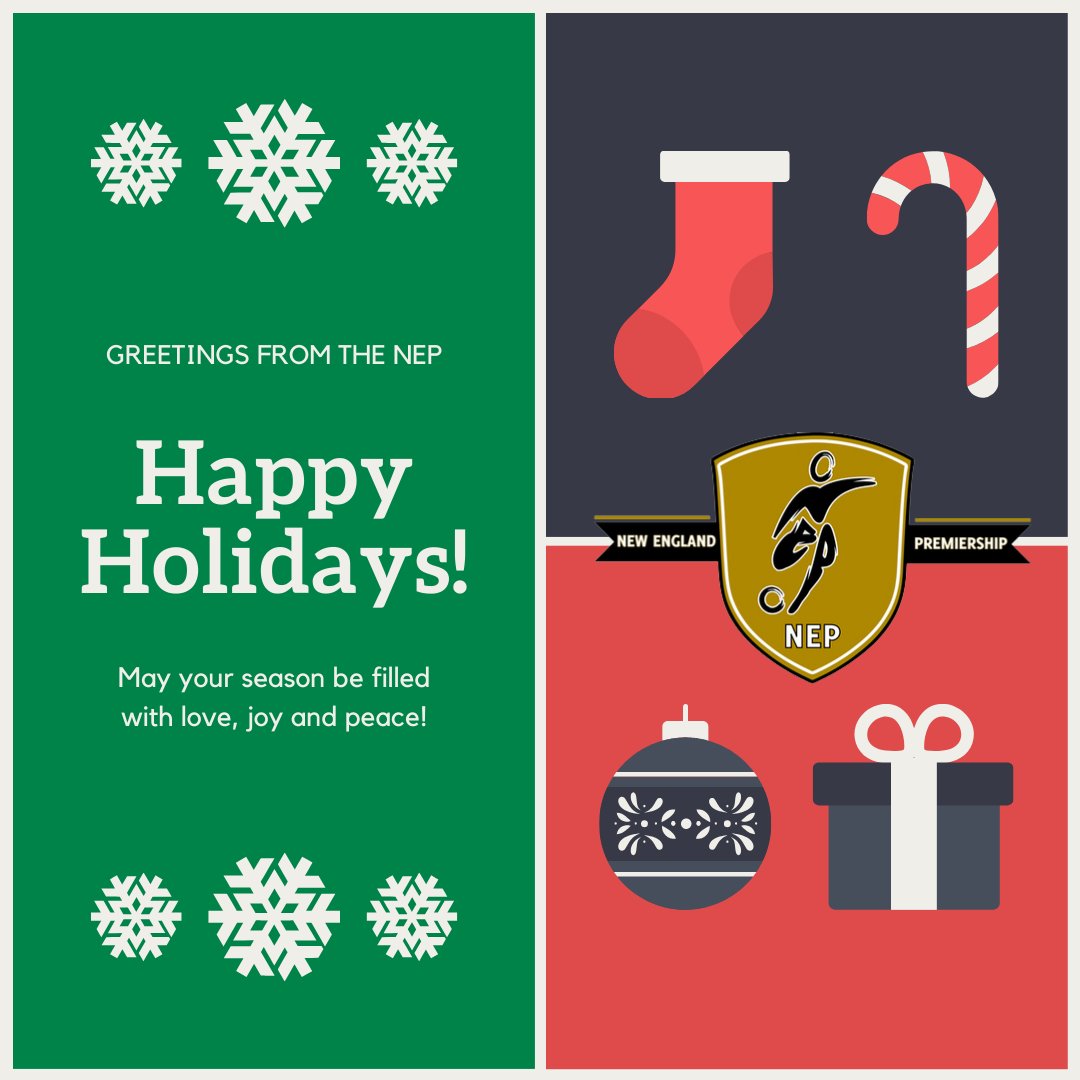 NEPremiership's tweet photo. Best wishes for a happy, healthy and enjoyable holiday season! Looking forward to seeing our #NEP family back in action soon! #NewEnglandSoccer #ClubDriven #compete https://t.co/nTGdvEnTPz