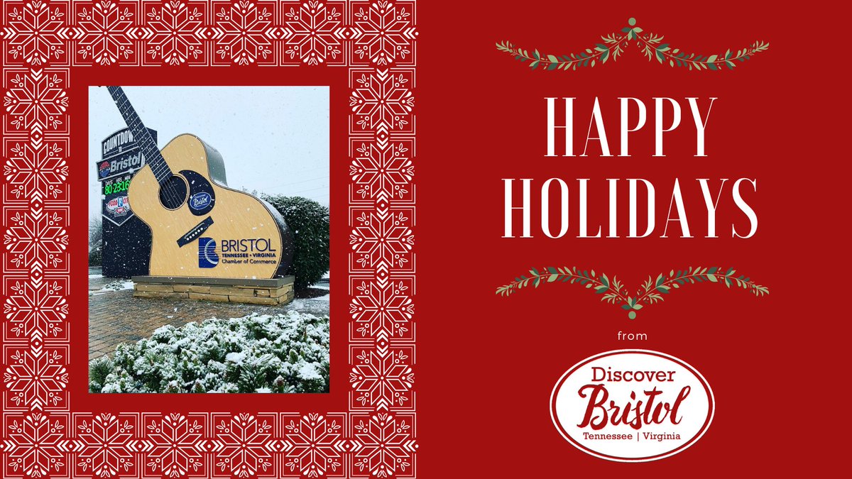 DiscoverBristol's tweet photo. Happy Holidays from #DiscoverBristol! Visit https://t.co/ma8np0DtSm for a calendar of events βοΈβοΈ #50YearsofLove #VirginiaIsForLovers #TNVacation https://t.co/1Tlpg79NIt