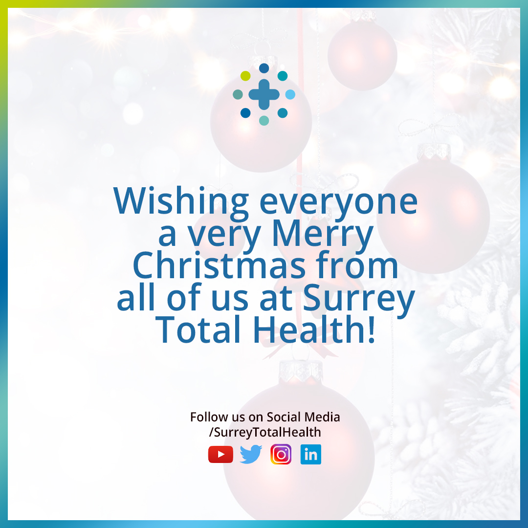 SurreyTHealth's tweet photo. Merry Christmas everyone! #surreytotalhealth #merrychristmas #christmas #xmas #wellbeing #healthcare #mentalhealth https://t.co/tP5yCLnfCp