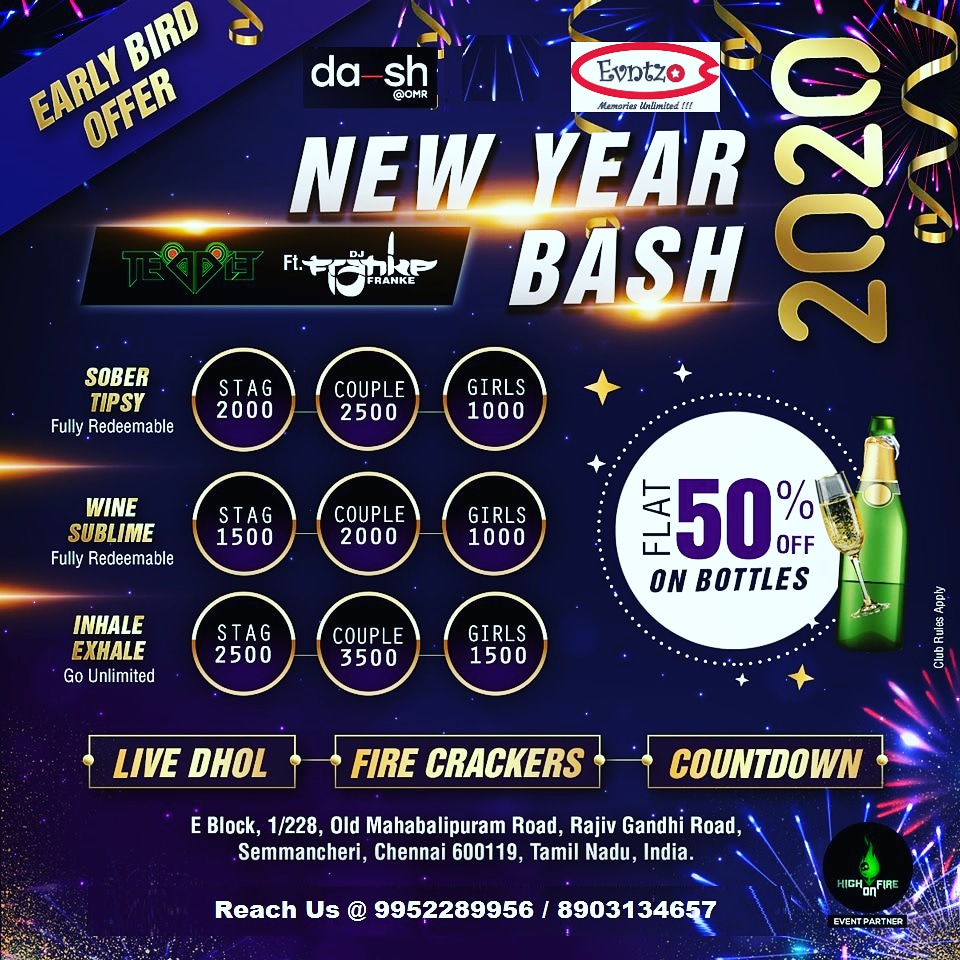 evntzo's tweet photo. Here we come #Chennai!!!

#PARTY FREAKERS , get ready for a spectacular #NewYearNight at #OMR , Chennai.

Reach out to #Evntzo #EventManagememt at
9952289956/ 8903134657

#NewYearAndMe #NewYear #newyearparty #NewYears2020 #drinks  #events #NewYearEve #celebrate #pub #Dance https://t.co/nXw9Xfnp4p