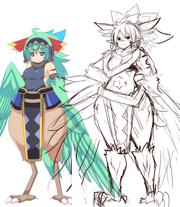 猛禽はぴのガサツ系姉貴、どんな感じにしようかなぁ 