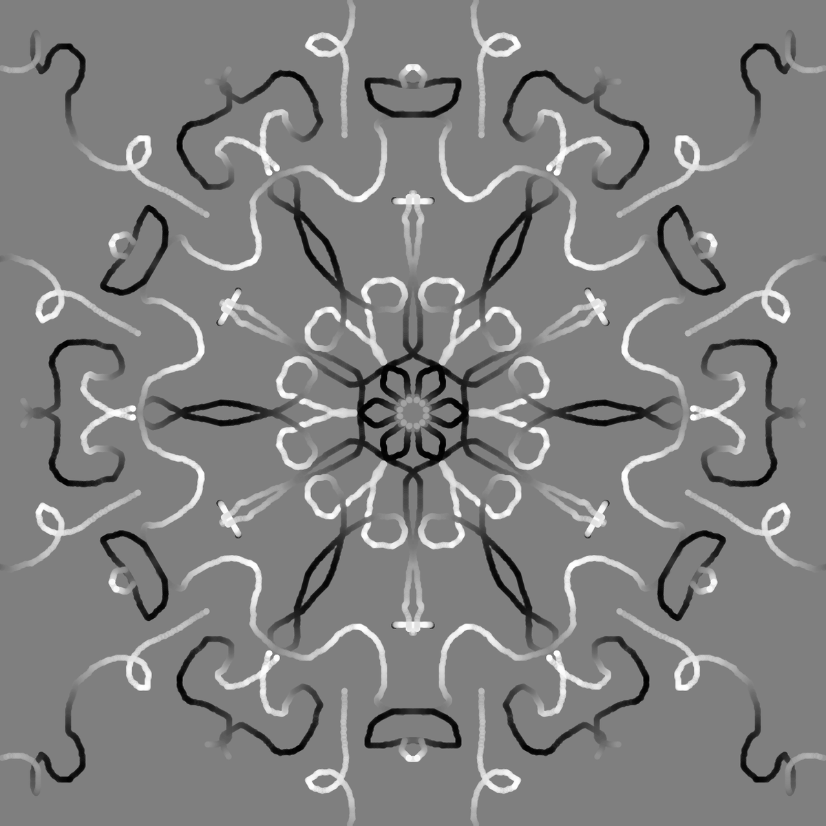 Kaleidoscope nowflake design (with a cat!)