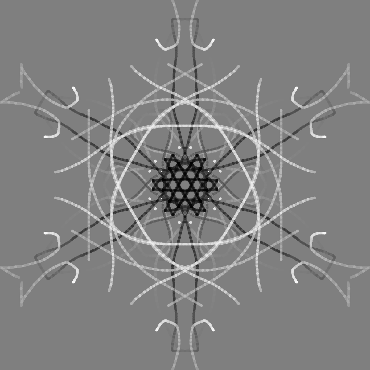 Kaleidoscope nowflake design (with a cat!)