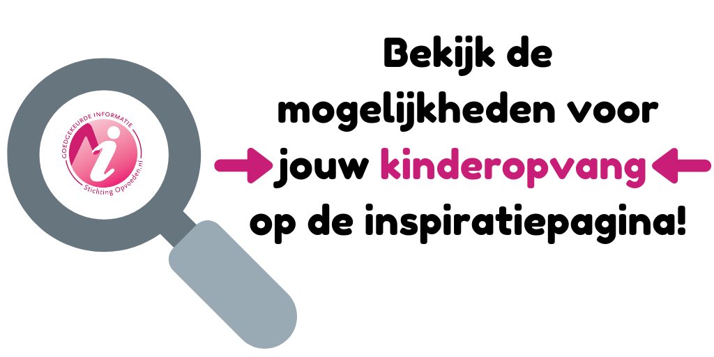 Wil je als kinderopvang ook gebruik maken van de betrouwbare opvoedinformatie? Kijk dan op de inspiratiepagina hoe andere organisaties dat doen. <a href="/SkaKinderopvang/">Ska Kinderopvang</a>, <a href="/PPINK_nl/">Beroepsvereniging PPINK</a>, <a href="/SDKkinderopvang/">SDK kinderopvang</a> en <a href="/KinderopvSnoopy/">Kinderopvang Snoopy</a>. Zie: stichtingopvoeden.nl/kinderopvang/.