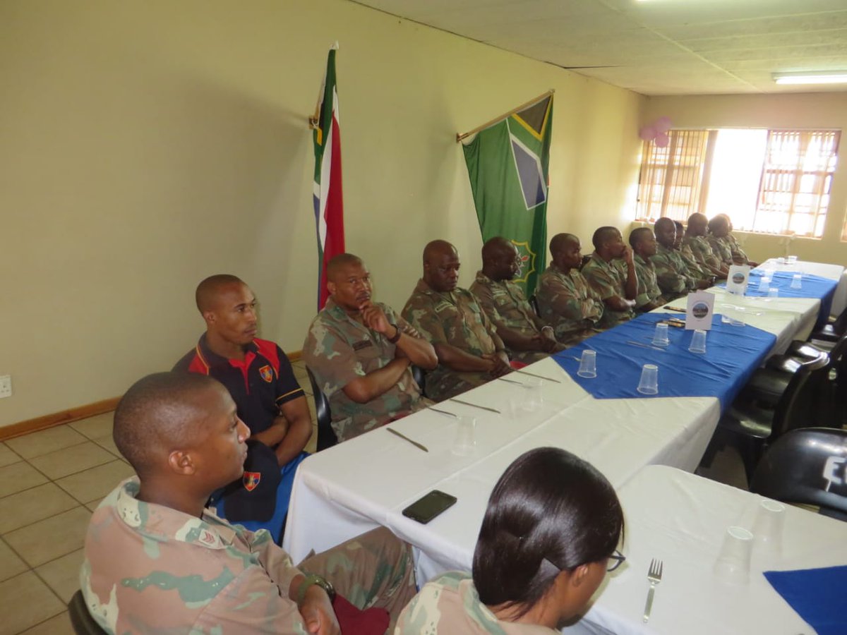 SANDF_ZA's tweet photo. Director Defence Corporate Communication, Brigadier General M.P.M. Mgobozi spend his Christmas Day with the deployed troop in Maluti Ops Base. 

#sandf
#sandf_19
#deployment_19 https://t.co/bLW2atBZAr