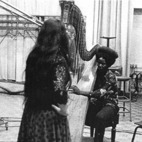 Laura Nyro and Alice Coltrane recording ‘Christmas and the Beads of Sweat’, 1970.