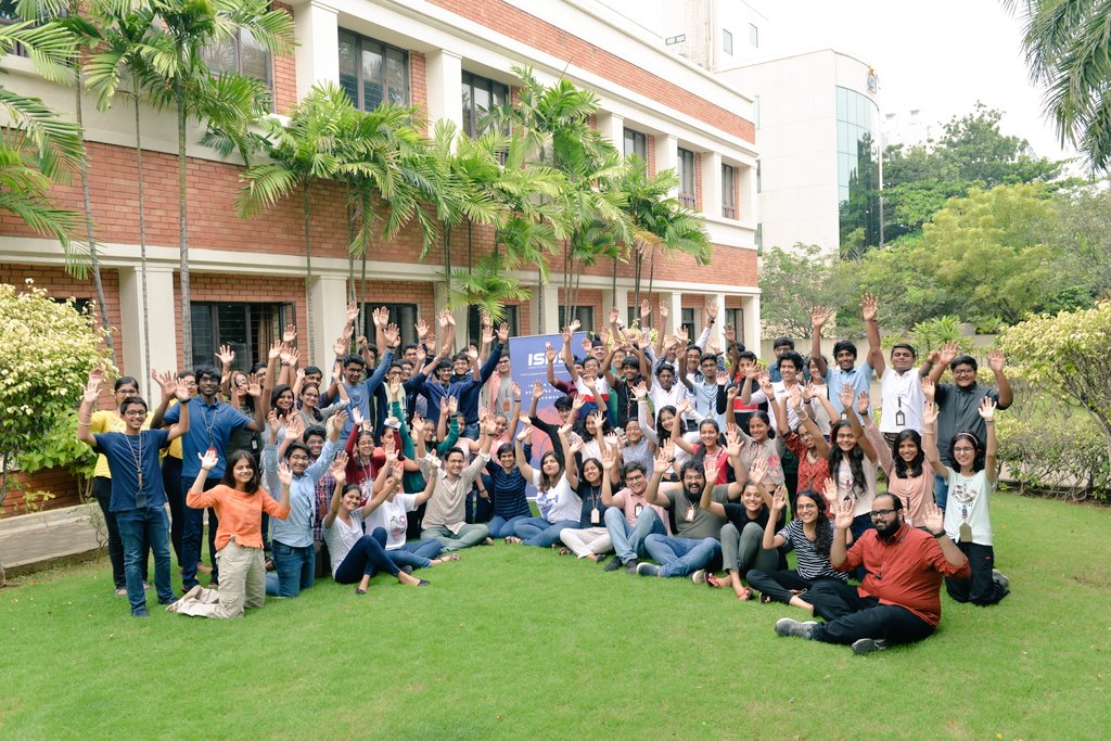 A picture of all the participants at National Selection Camp 2020 with their hands up in the air