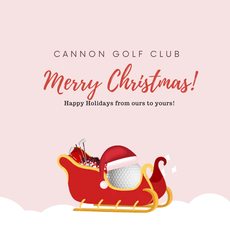cannongolfclub's tweet photo. May your days be merry and bright, and full of golf! Merry Christmas and Happy Holidays from ours to yours! https://t.co/TgExbnZuMn