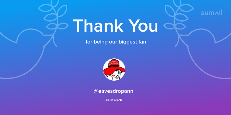 valtrex73's tweet photo. Our biggest fans this week: eavesdropann. Thank you! via https://t.co/CHoMCSzi96 https://t.co/Nera5L0J44
