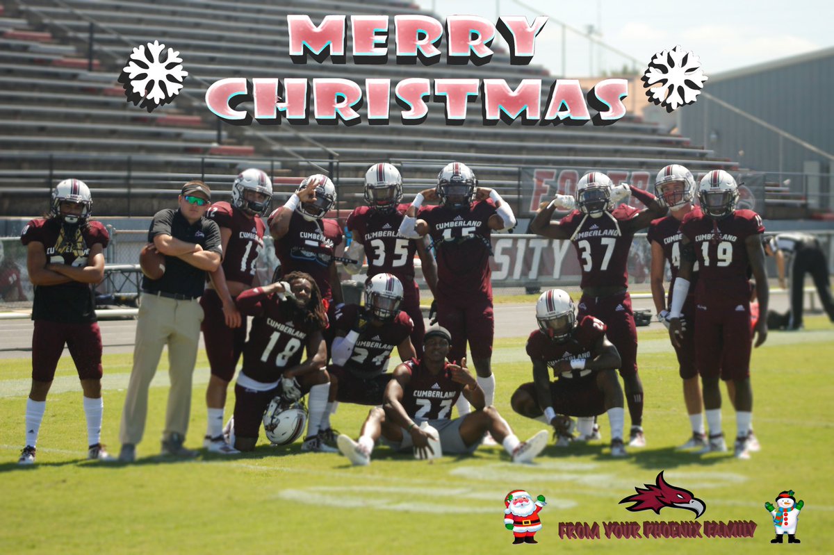 Cumberland University Football (@cumberlandfb) on Twitter photo We’d like to wish everyone a Merry Christmas from your Phoenix family 🎄🎅🏼 #merrychristmas #gophoenix @cumberlandu @gocuphoenix <a href="/TimMathisCU/">Tim Mathis</a> <a href="/CoachBLoveless9/">Broc Loveless</a> <a href="/TheallGrant/">Grant Theall</a> <a href="/Coach_TSmith/">Taurean Smith</a> <a href="/CoachK_Smith/">Kasey Smith</a> <a href="/lounsbury_tim/">Tim Lounsbury</a> <a href="/CoachPhaup13/">TJ Phaup</a> @adaydelott <a href="/CoachLittlearn/">arnold little</a> @Jerrell_Cogmon We’d like to wish everyone a Merry Christmas from your Phoenix family 🎄🎅🏼 #merrychristmas #gophoenix @cumberlandu @gocuphoenix <a href="/TimMathisCU/">Tim Mathis</a> <a href="/CoachBLoveless9/">Broc Loveless</a> <a href="/TheallGrant/">Grant Theall</a> <a href="/Coach_TSmith/">Taurean Smith</a> <a href="/CoachK_Smith/">Kasey Smith</a> <a href="/lounsbury_tim/">Tim Lounsbury</a> <a href="/CoachPhaup13/">TJ Phaup</a> @adaydelott <a href="/CoachLittlearn/">arnold little</a> @Jerrell_Cogmon