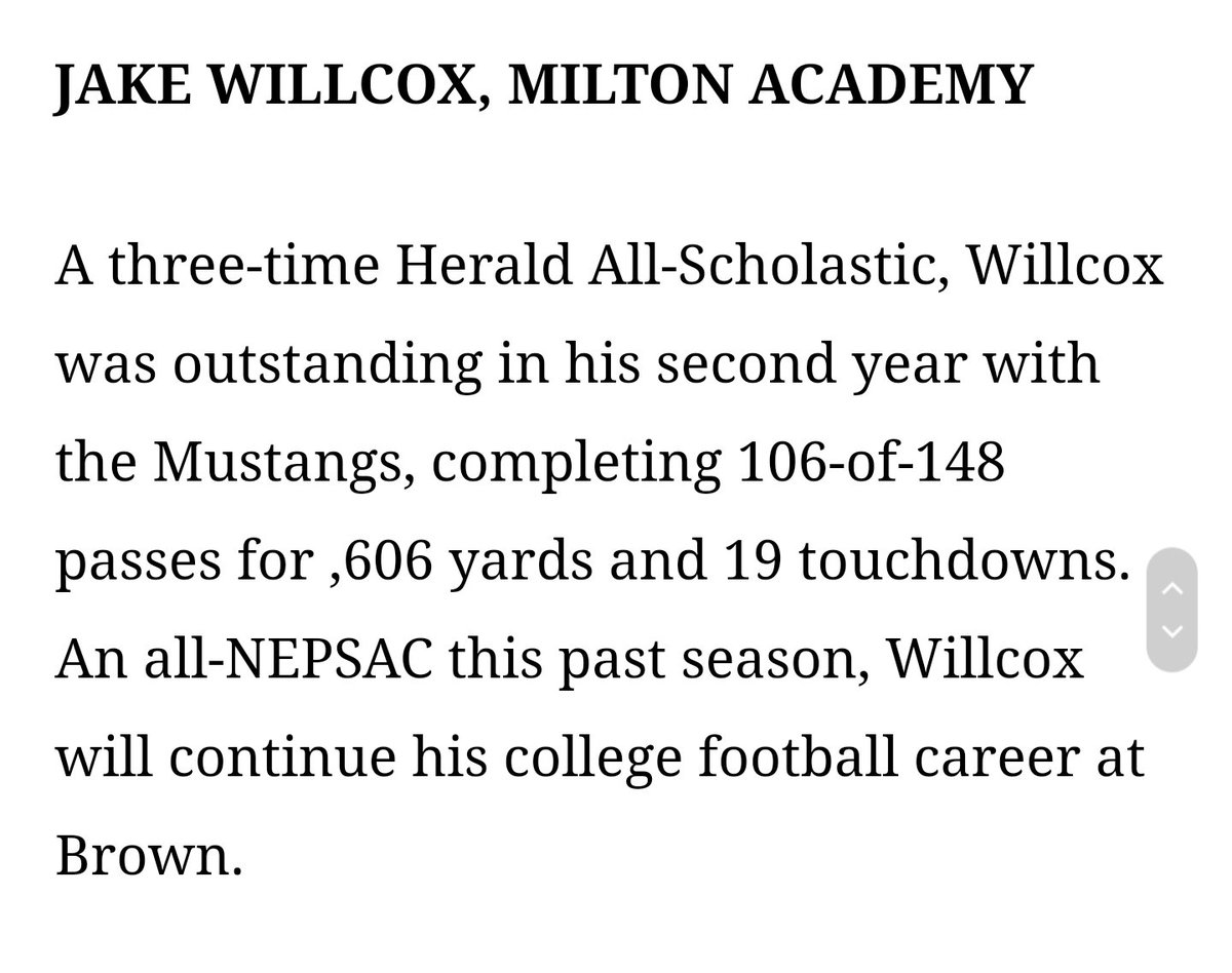 Congratulations to Jake Willcox (<a href="/jake_willcox1/">Jake Willcox</a>) on being named a 2019 #BostonHeraldAllScholastic. 
#MAMustangPride🐎