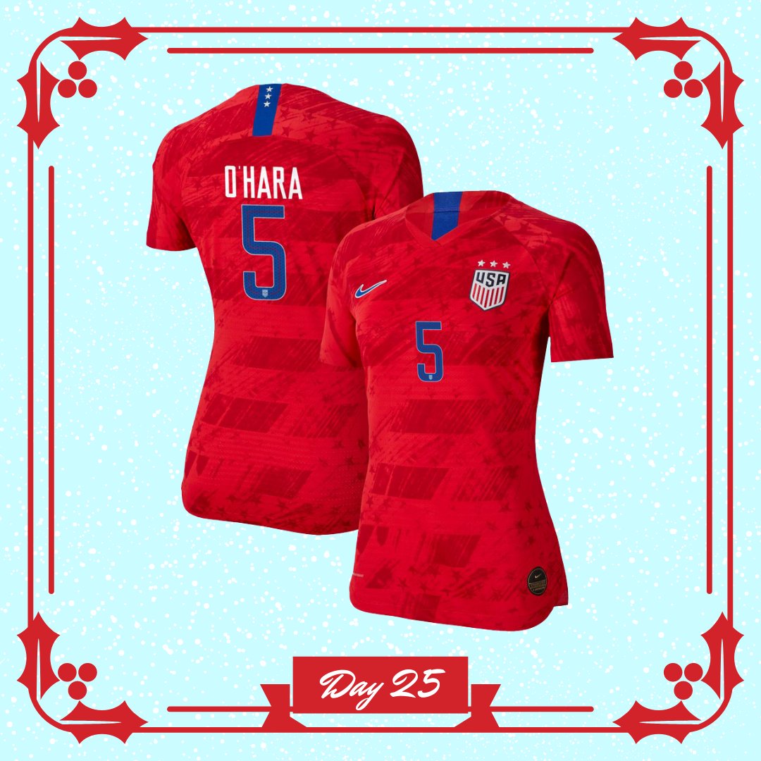 GeorgiaSoccer's tweet photo. #MerryChristmas! For our FINAL day of #25DaysOfChristmas, we're giving away this @kelleymohara jersey!

To enter:
1. ❤️ and RT this tweet.
2. Follow @georgiasoccer.

The winner will be contacted via DM, Monday, January 6th. 

#USMNT https://t.co/xbVO2lpsrq