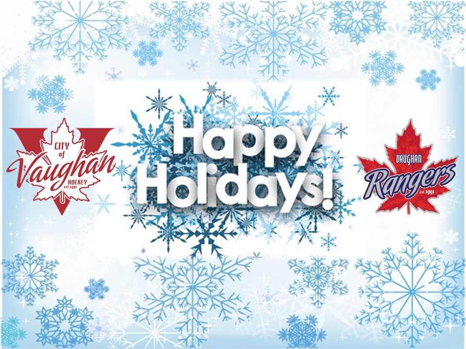 VaughanHockey's tweet photo. Wishing our #CVHA and #VaughanRangers families a safe and happy holidays! #vaughanhockey #NYHL #iplayintheg #everyonecanplayourgame https://t.co/drXrX7GAP1