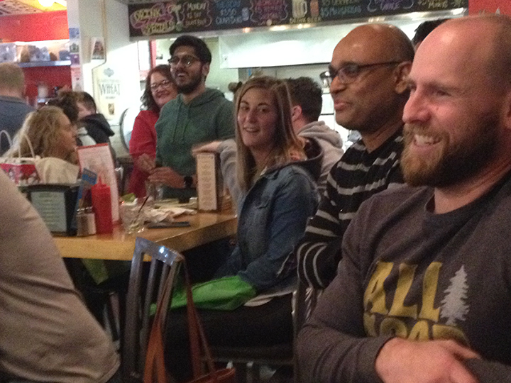 Thru_line's tweet photo. Huge thanks to the ever-awesome Grinders Stonewall for graciously hosting our little White Elephant gift exchange last night.  #pizza #beer #GrindersStonewall #Grinders #kansascity #thrulife https://t.co/gQc5OwlX2k