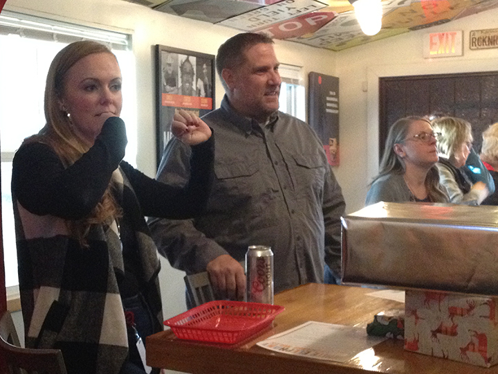 Thru_line's tweet photo. Huge thanks to the ever-awesome Grinders Stonewall for graciously hosting our little White Elephant gift exchange last night.  #pizza #beer #GrindersStonewall #Grinders #kansascity #thrulife https://t.co/gQc5OwlX2k