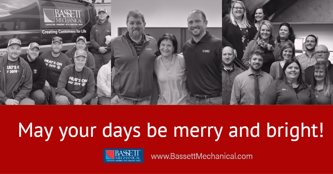 BassettMech's tweet photo. Sincerest wishes for a joyful holiday from our Bassett Mechanical Family to yours.  #happyholidays #BassettMechanicalFamily #CreatingCustomersforLife #AssociatesforLife 

#industrialrefrigeration #hvac #plumbing #metalfabricating #service https://t.co/kiOPquKcWQ