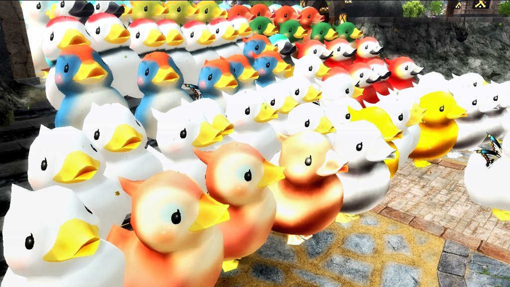 tapioca606's tweet photo. @mossa2560 アヒルンのスクショが掲載されたおかげで私もファミ通に…やった！有名人確定！ありがとうアヒルン✨😍✨
１番上の列のゲネポスカラー(なのかな？黄緑の子)の３羽いるうちの向かって右のアヒルが私でした🐥 https://t.co/psMo2X0WUu