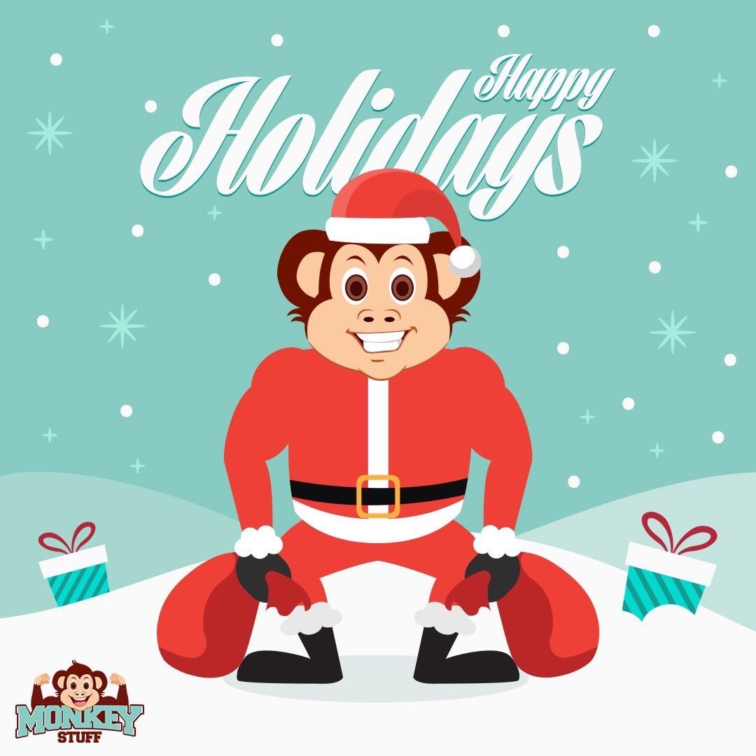 DrinkTheMonkey's tweet image. ❄️ Happy Holidays from Mikey and everyone at #MonkeyStuff! 🎁