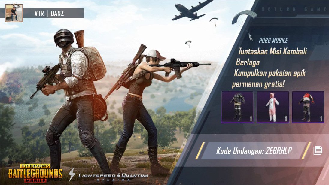 RendraDhani's tweet photo. 完成【PUBG MOBILE】回归任务，免费领史诗级永久套装！我的邀请码：2EBRHLP https://t.co/dw4QAELJbw https://t.co/btqAa6a2cm