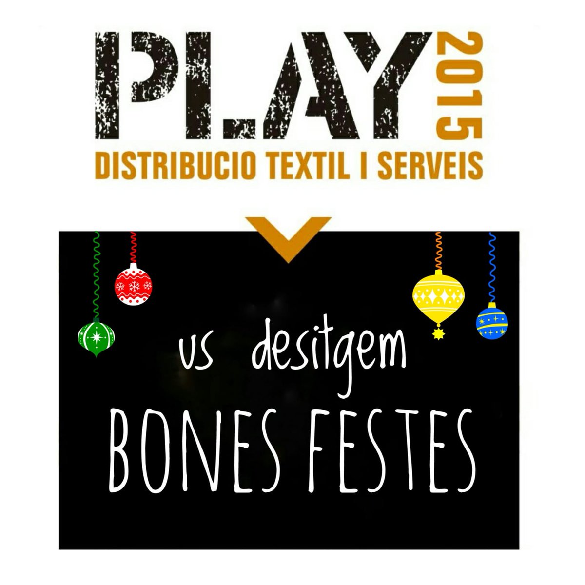 play2015sl's tweet photo. Des de @play2015sl us desitgem bones festes!
Temps de recarregar energies per afrontar un 2020 exigent i motivant! 💪💪💪
#clubsPLAY #escolesPLAY #projectesPLAY #distribucio #serveis #personalitza
https://t.co/bGDTwFfFsr https://t.co/i60EZ1KfaF