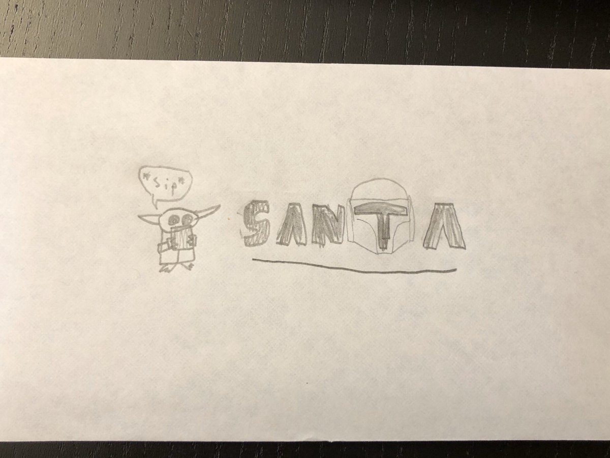@Jon_Favreau @themandalorian My son’s cover page and envelope for his letter to Santa this year... #ThisIsTheWay #MerryChrismas