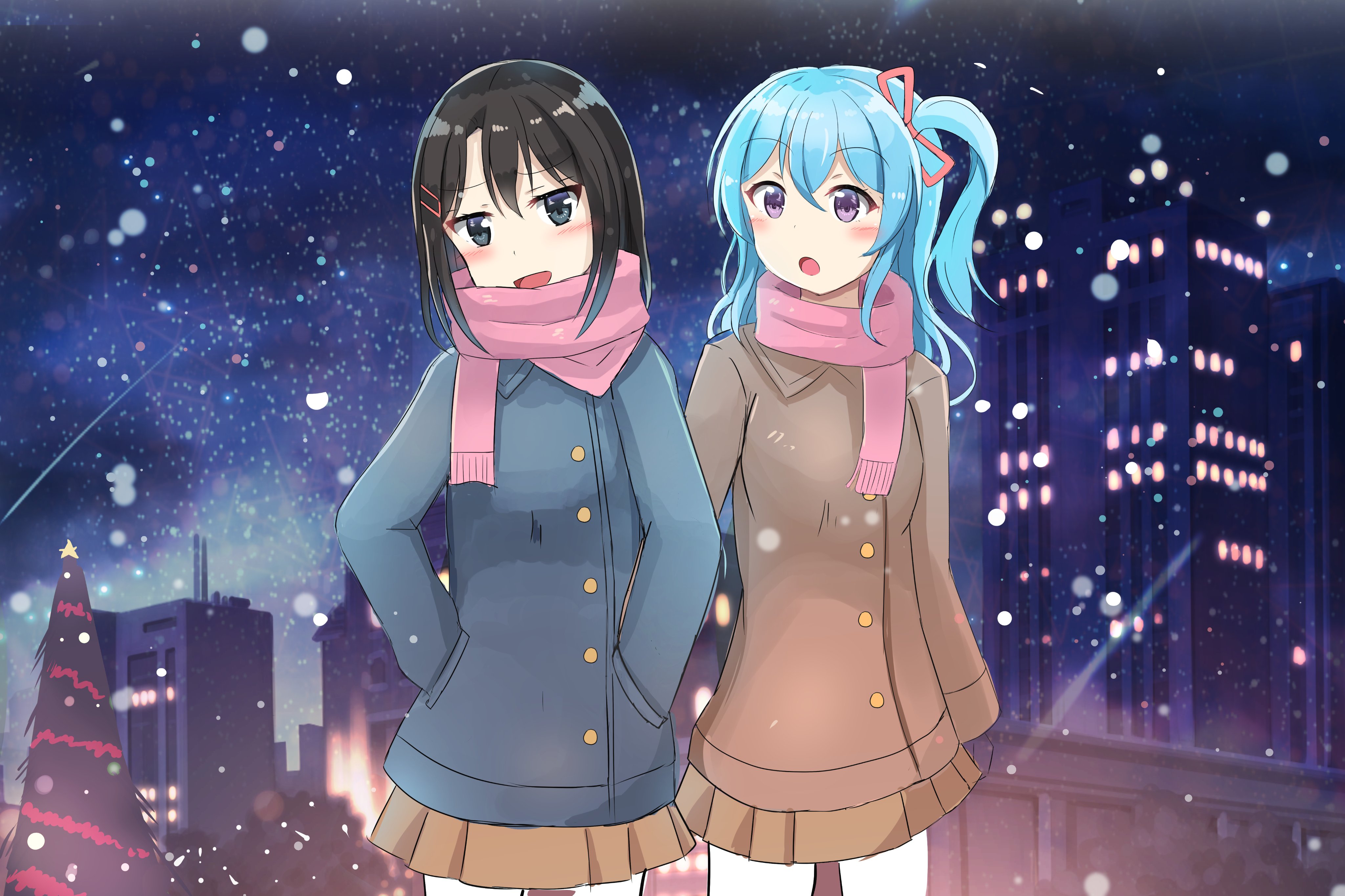 松竹梅草 さすがにクリスマスイラスト今からは描けないので 前描いたらくがきにそれっぽい背景つけくわえてみました T Co M3q4rkwecm Twitter