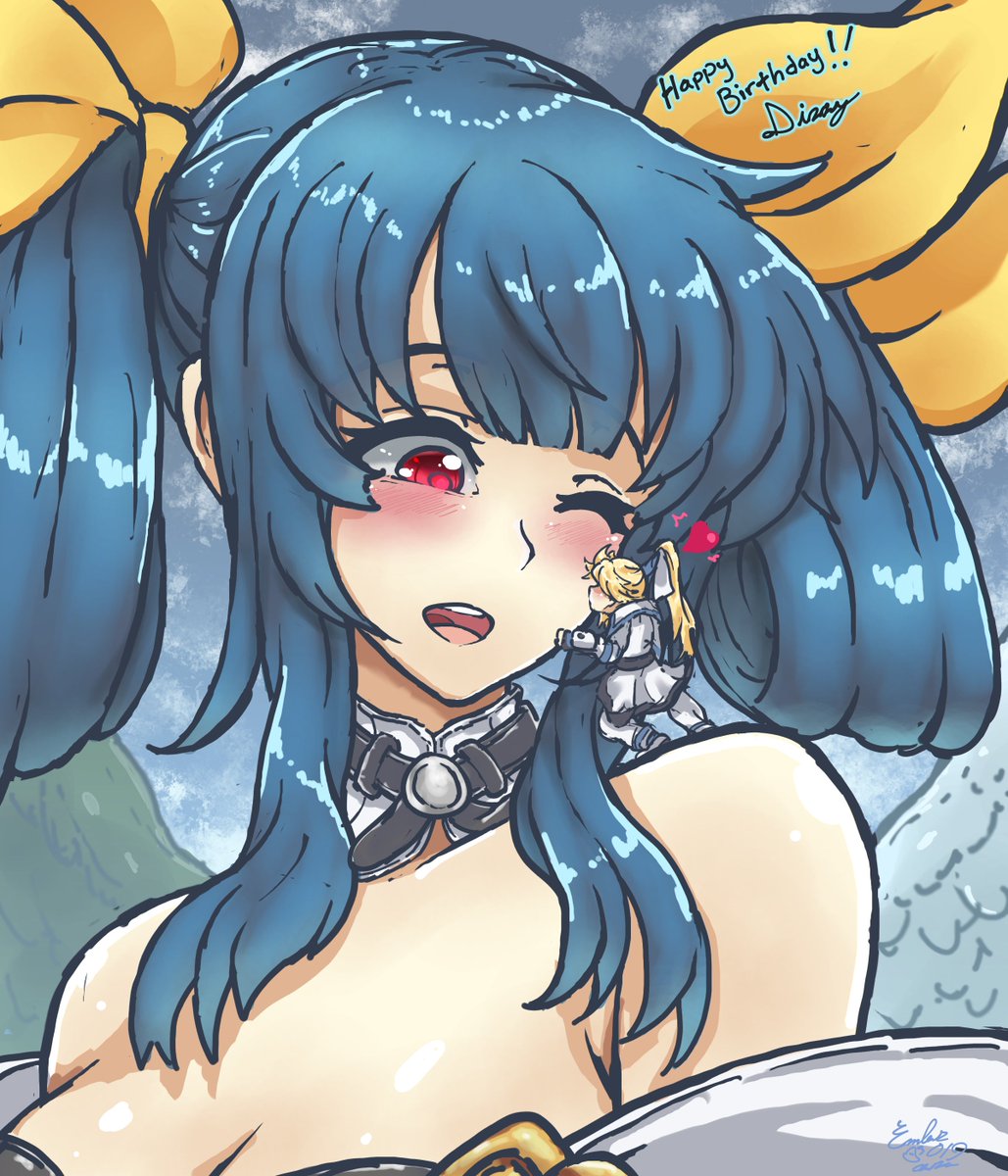EmBeRNaGa's tweet photo. ディズィーちゃんの誕生日! Today is fictional character, Guilty Gear's Dizzy's birthday.
I drew a what-if a tiny Ky was the one kissing Dizzy during the victory screen. ; )
#ディズィー #GGXrd #GuiltyGearXrd #GuiltyGearDizzy #巨大娘 #ギルティギア https://t.co/WJRVaLbtAL