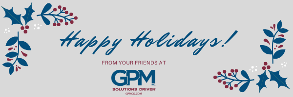 GPMInc's tweet photo. Happy Holidays to you and yours from all of us at GPM! We hope you have a safe and relaxing time with friends and family! https://t.co/tI1hMqlQzf