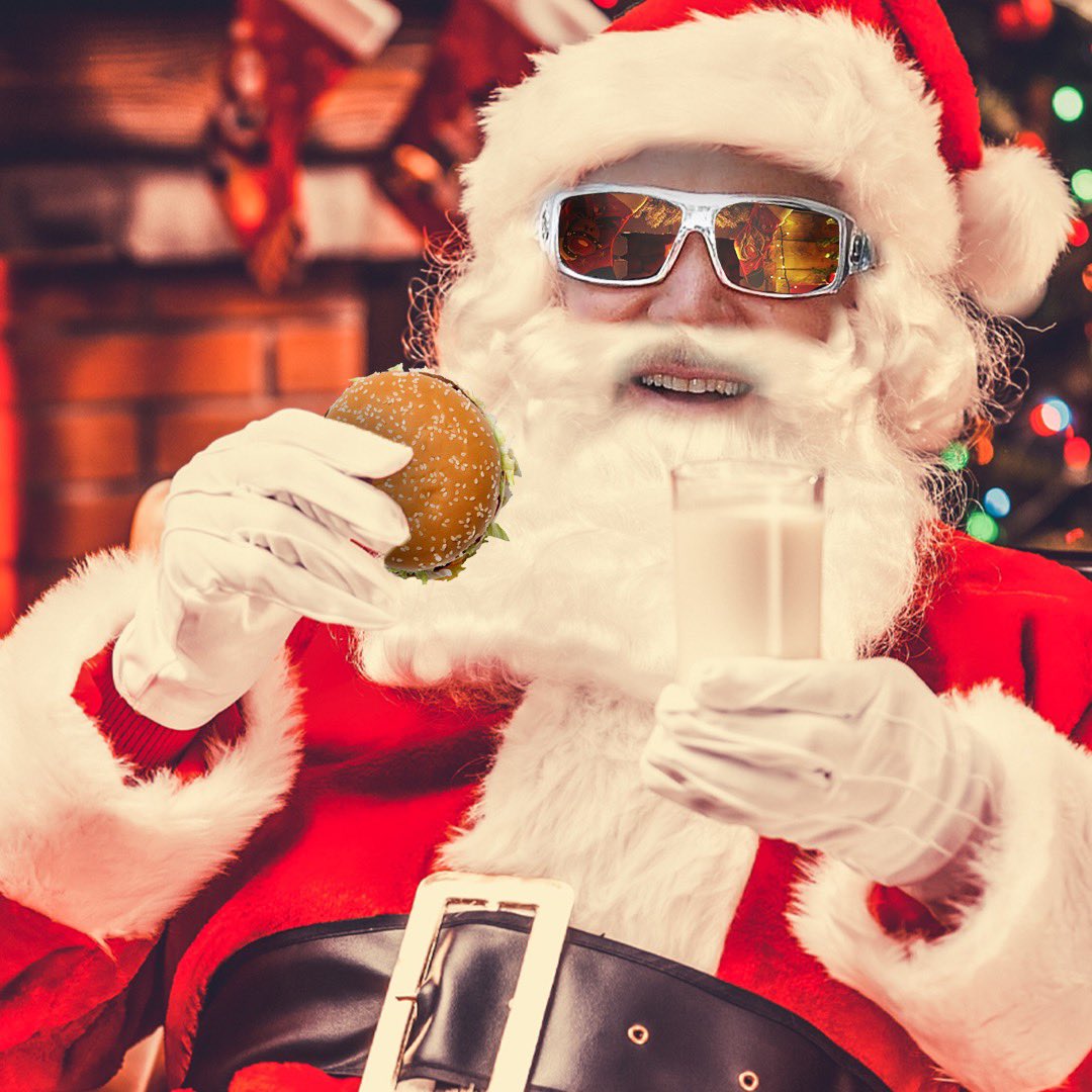 Thank you to all the boys and girls of Flavortown for leaving burgers and milk out last night for Fieri Claus!  Merry Christmas to all 🎄🎁