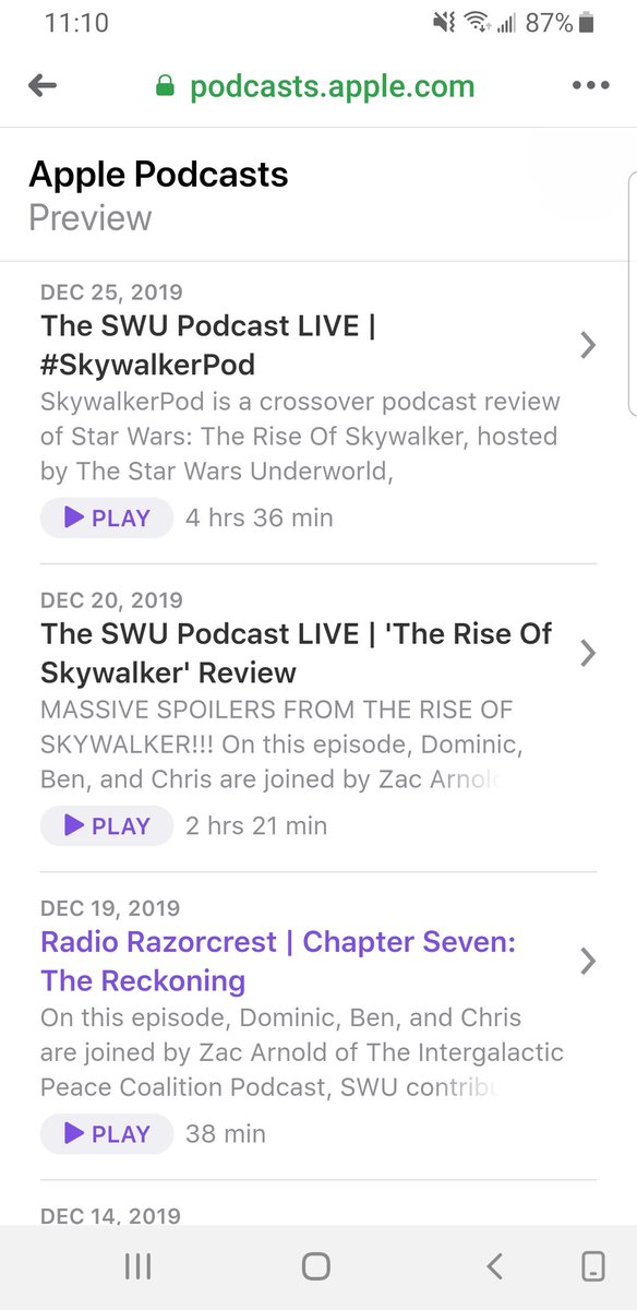 ZachArnoldProd's tweet photo. #RadioRazorcrest - 38 min
#SWUPodcast instant reactions - 2 hours 21 min.
#SkywalkerPod crossover review - 4 hours 36 min.
Total: 7 hours 35 min of #StarWars podcasting done last week. Listen to it all on https://t.co/FCSN5BYi90 https://t.co/t9z3x5jh5x